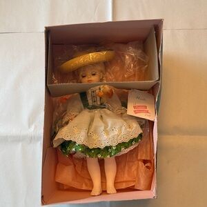 Madame Alexander "Heidi" Doll in Green and White Dress with Straw Hat #1580